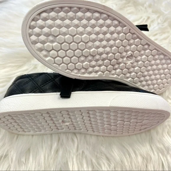 Black Quilted Slip On Shoes - Picture 3 of 4